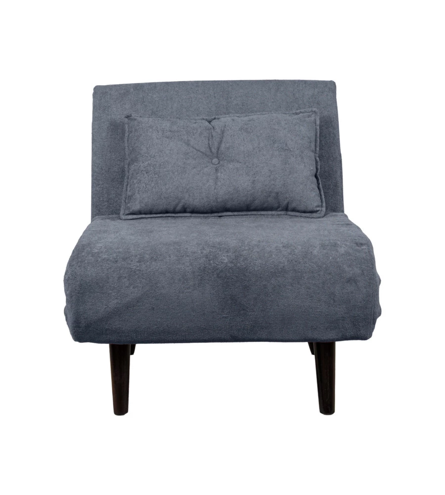 POLTRONA LETTO "QUEEN" IN TESSUTO GRIGIO, 77x77X85 CM